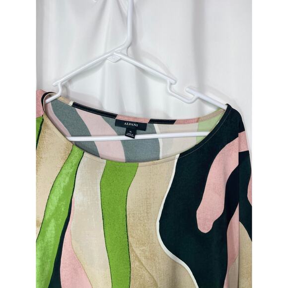 Alfani tunic top blouse shirt women's extra large XL green black throwback - Picture 3 of 15